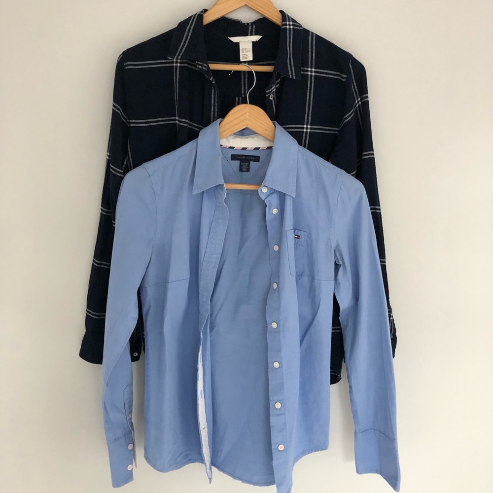 2 extra small botton down shirts